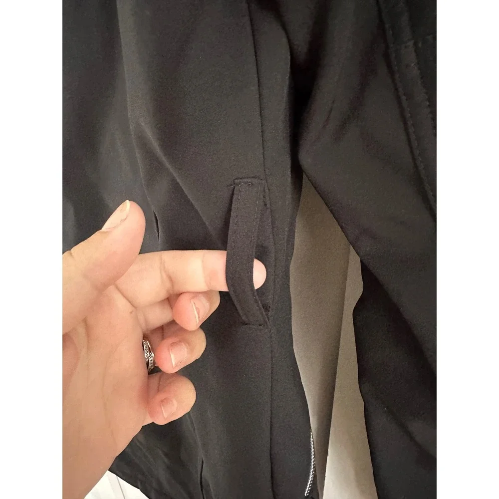Jessica Simpson Womens Black Hooded Softshell‎ Jacket Fleece Lined Small